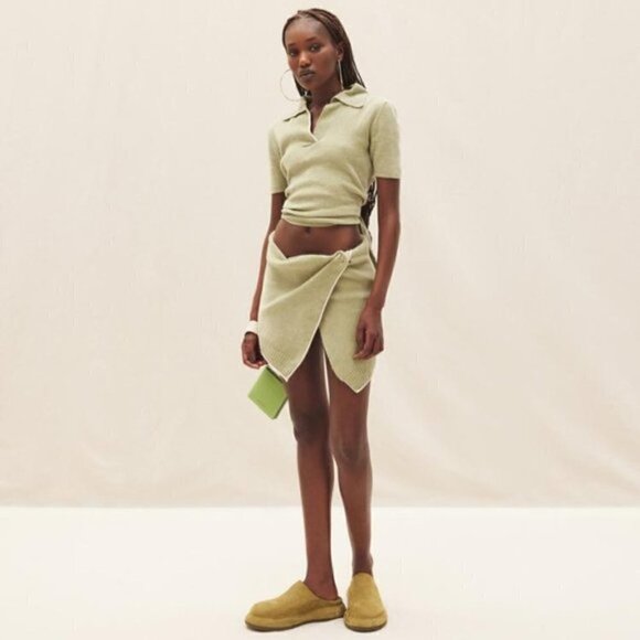 Jacquemus Green Le Papier 'La Jupe Bagnu' Miniskirt size 40 - Picture 2 of 11